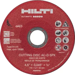 Abrasives Hilti 5.0 In. X 0.040 In. X 7/8 In. AC-D SPX Type 1 Flat Ultimate Zirconium Cutting Disc (25-Pack)