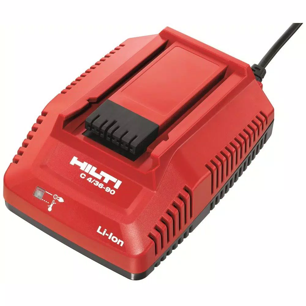 Power Tool Battery Chargers Hilti 18-36-Volt Lithium-Ion 4/36-90 Compact Battery Pack Fast Charger