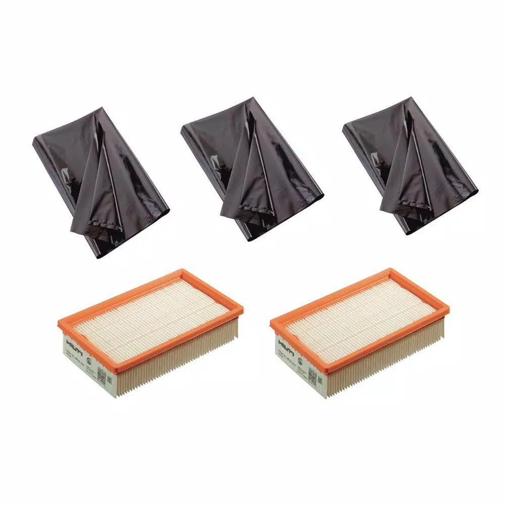 Specialty Power Tool Accessories Hilti Standard Dry Maintenance Pack For VC 125-6 Vacuum With Standard Filters And Plastic Bags (17-Pieces)