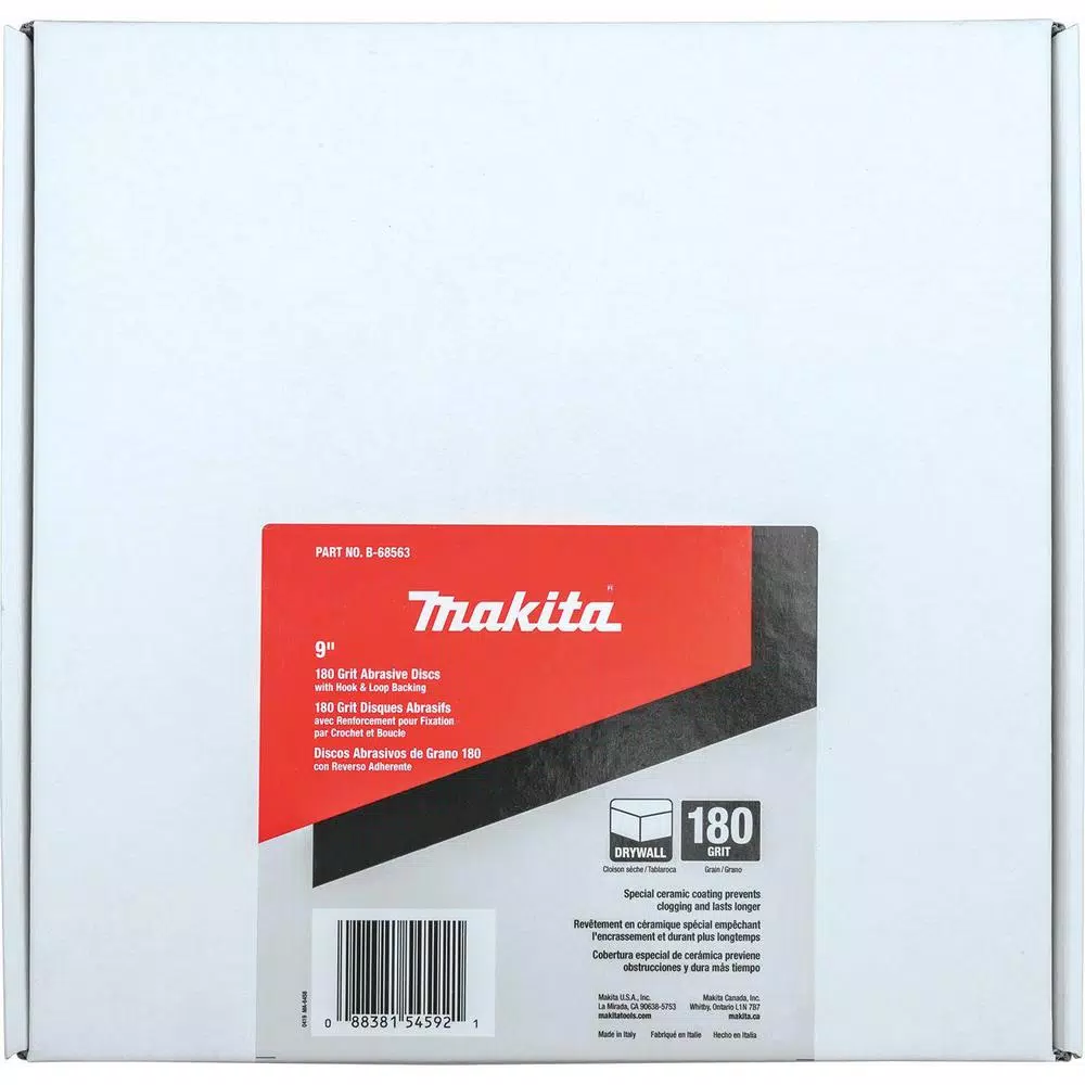 Abrasives Makita 9 In. Round Abrasive Disc, Hook & Loop, 180-Grit (25-Pack) - Image 3