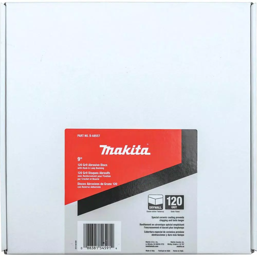 Abrasives Makita 9 In. Round Abrasive Disc, Hook & Loop, 120-Grit (25/Pack) - Image 3