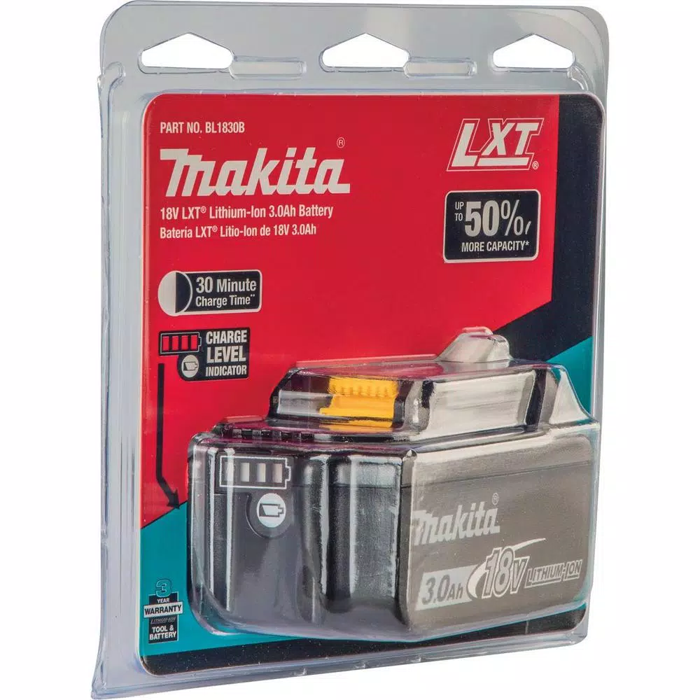 Power Tool Batteries Makita 18-Volt LXT Lithium-Ion High Capacity Battery Pack 3.0Ah With Fuel Gauge - Image 2
