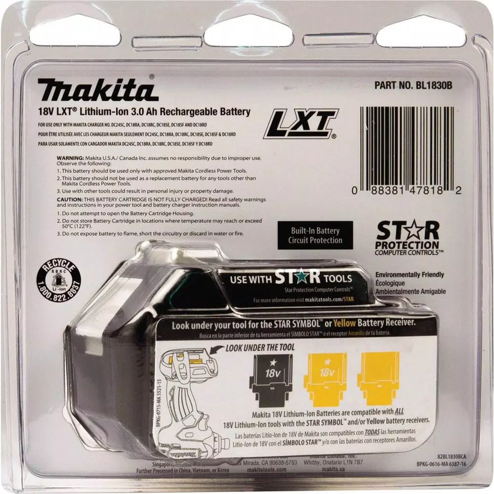Power Tool Batteries Makita 18-Volt LXT Lithium-Ion High Capacity Battery Pack 3.0Ah With Fuel Gauge - Image 8