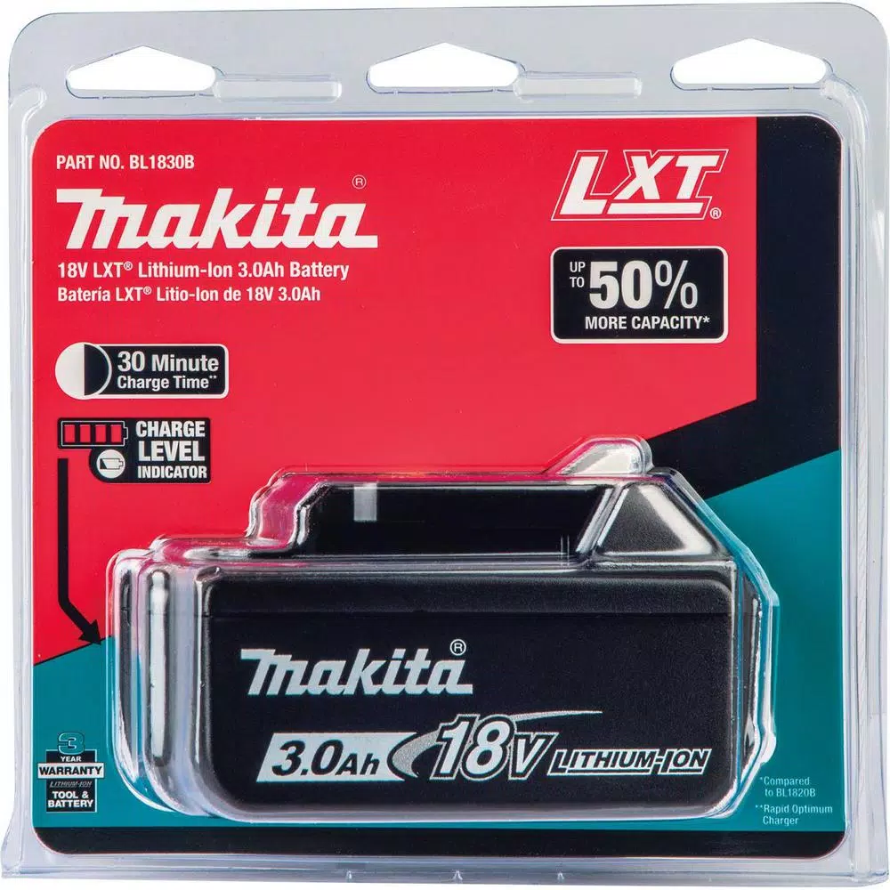 Power Tool Batteries Makita 18-Volt LXT Lithium-Ion High Capacity Battery Pack 3.0Ah With Fuel Gauge - Image 7
