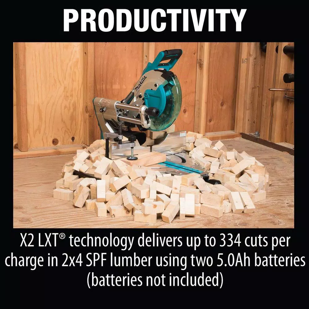 Power Tool Batteries Makita 18-Volt X2 LXT Brushless Cordless Rear Handle 7-1/4 In. Circular Saw W/Bonus Miter Saw, 2 Batteries 5.0 Ah - Image 10