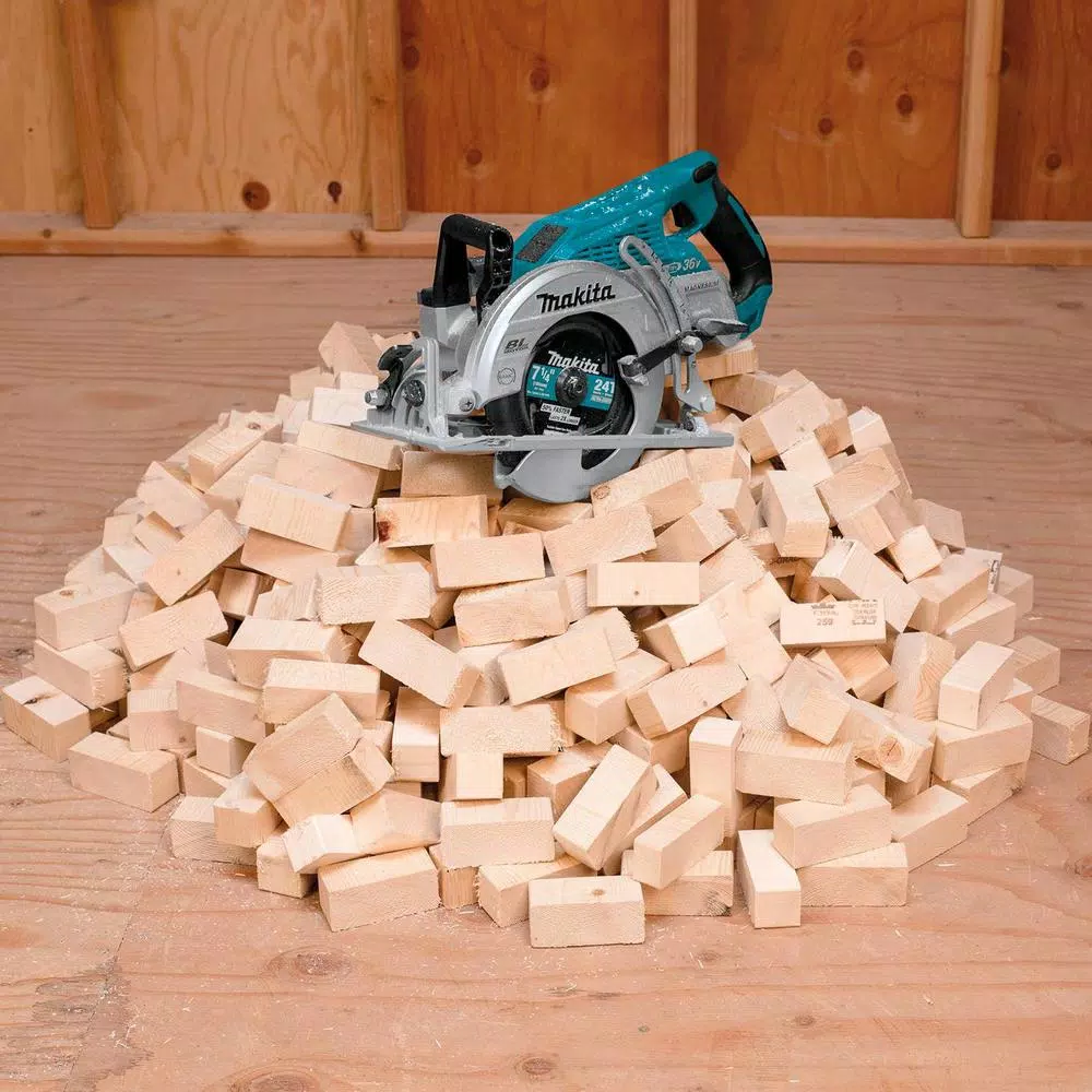 Power Tool Batteries Makita 18-Volt X2 LXT Brushless Cordless Rear Handle 7-1/4 In. Circular Saw W/Bonus Miter Saw, 2 Batteries 5.0 Ah - Image 7