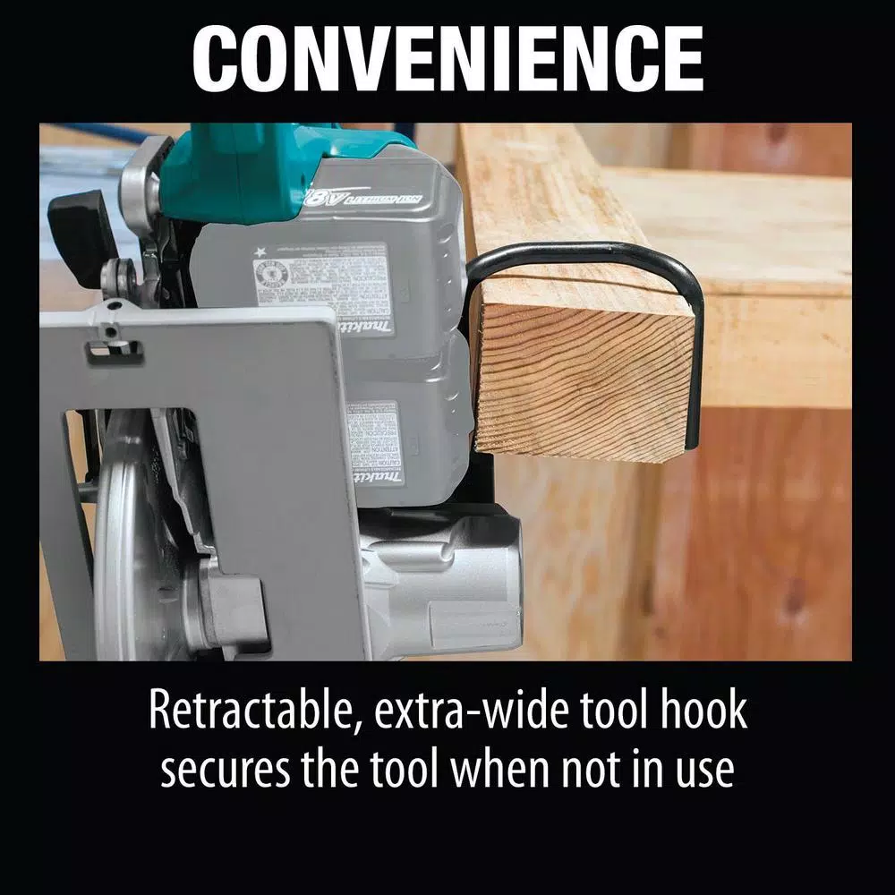 Power Tool Batteries Makita 18-Volt X2 LXT Brushless Cordless Rear Handle 7-1/4 In. Circular Saw W/Bonus Miter Saw, 2 Batteries 5.0 Ah - Image 12