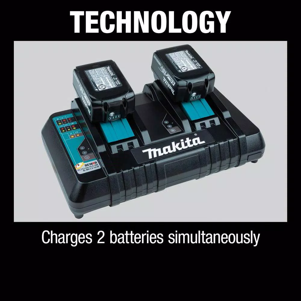 Power Tool Battery Chargers Makita 18-Volt Lithium-Ion Dual Port Rapid Optimum Charger - Image 5