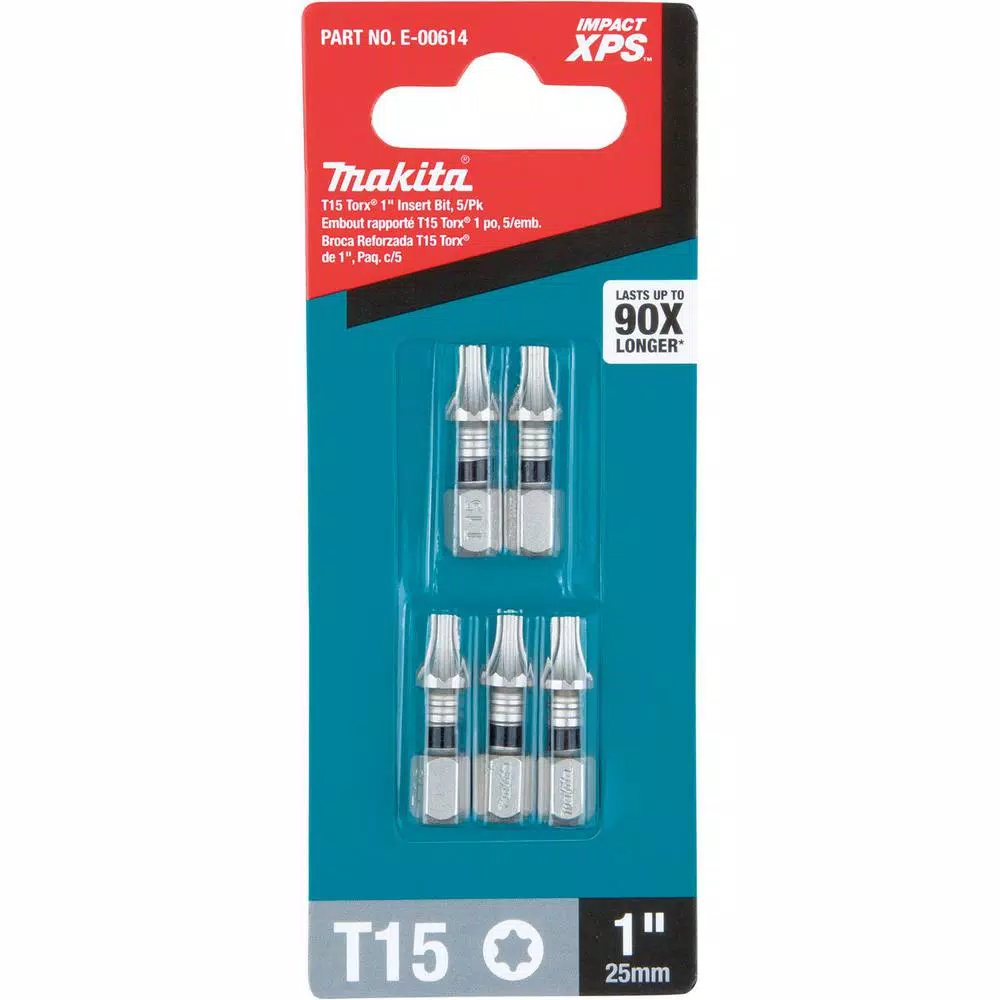 Drill Bits Makita IMPACT XPS T15 Torx 1 In. Insert Bit (5-Pack) - Image 3