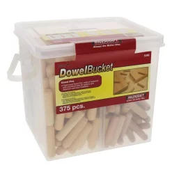 Specialty Power Tool Accessories Milescraft Dowel Bucket Fluted Hardwood Dowel Pins (375-Pieces)