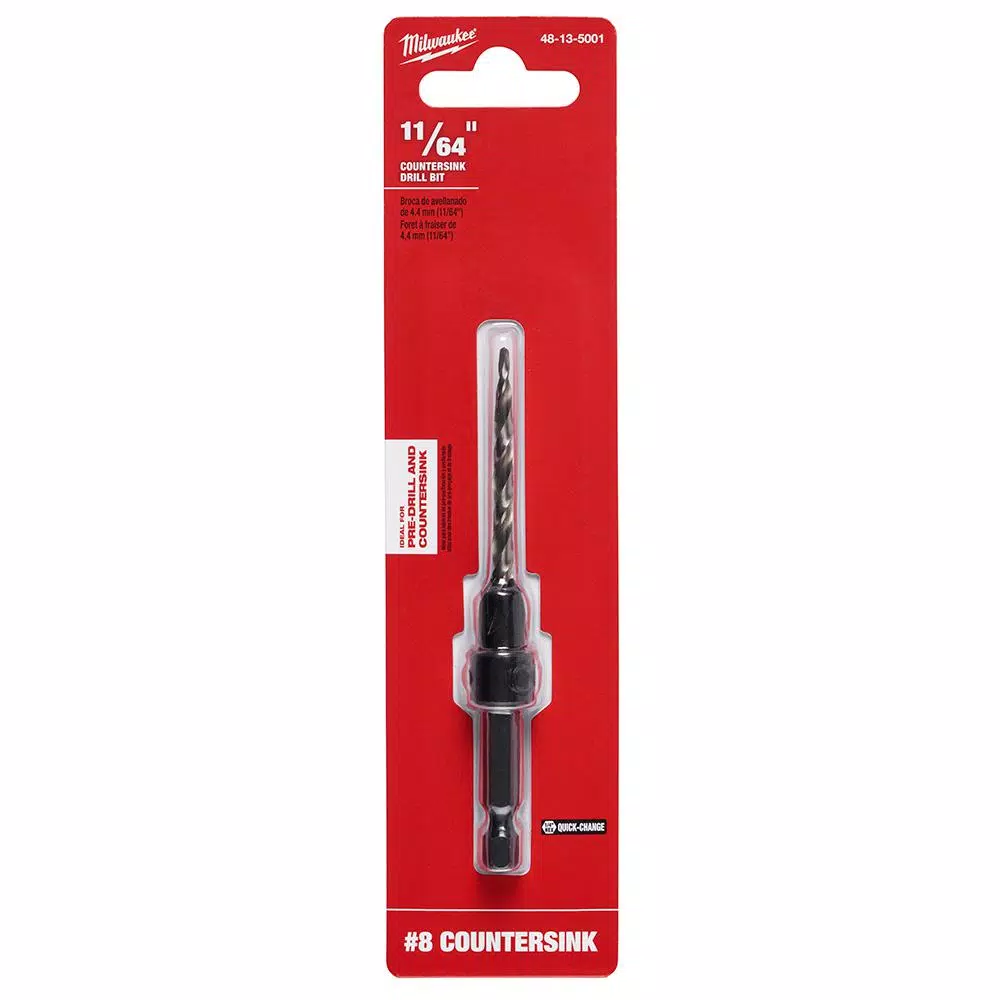 Drill Bits Milwaukee #8 Countersink With 11/64 In. High Speed Steel Drill Bit - Image 2