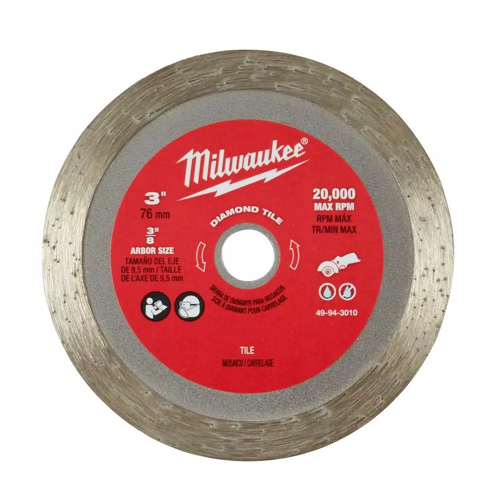 Abrasives Milwaukee 3 In. Diamond Tile Blade (5-Pack) - Image 2