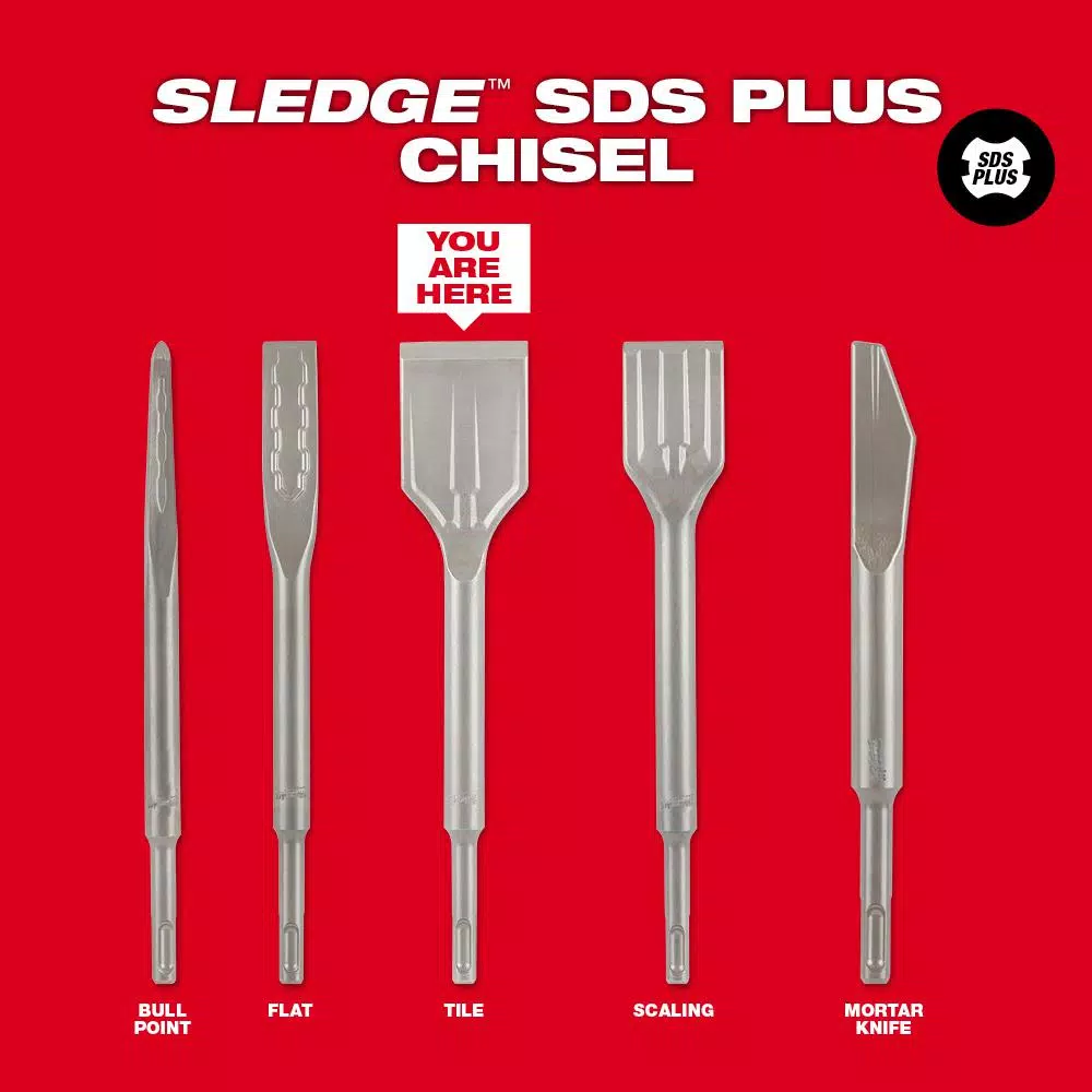 Drill Bits Milwaukee 1-7/8 In. Steel SDS-Plus SLEDGE Steel Tile Chisel - Image 5