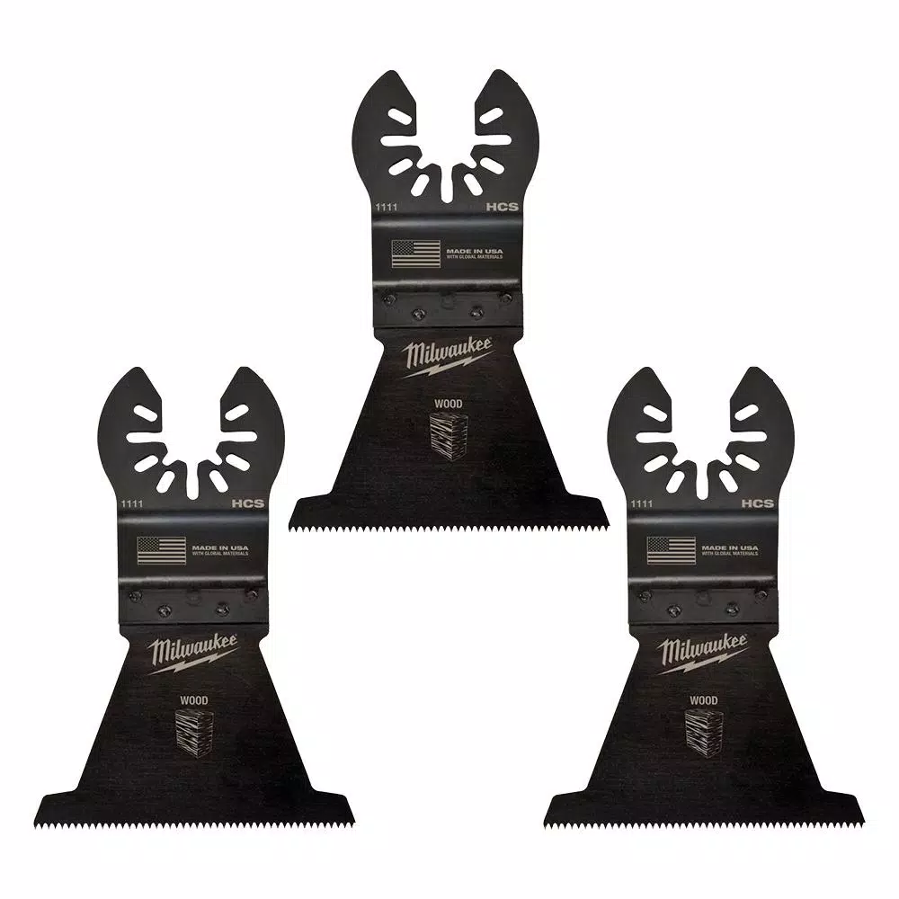 Oscillating Tool Attachments Milwaukee 2-1/2 In. High Carbon Steel Universal Fit Wood Cutting Oscillating Multi-Tool Blade (3-Pack) - Image 5