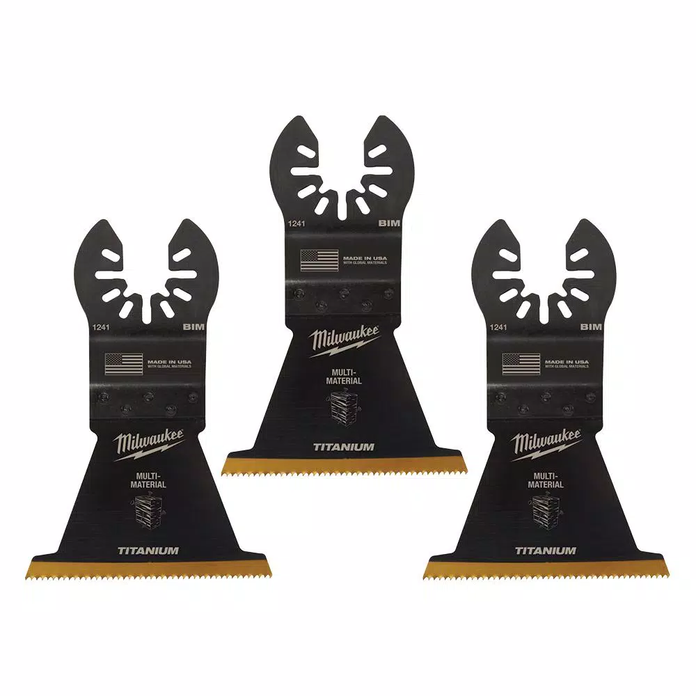 Oscillating Tool Attachments Milwaukee 2-1/2 In. Titanium Bi-Metal Universal Fit Wood And Metal Cutting Oscillating Multi-Tool Blade (3-Pack) - Image 5
