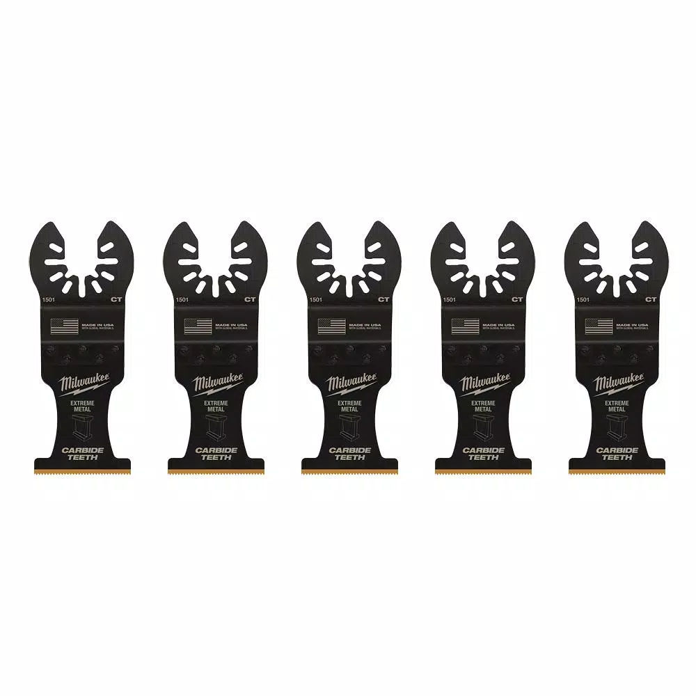 Oscillating Tool Attachments Milwaukee 1-3/8 In. Carbide Universal Fit Extreme Metal Cutting Oscillating Multi-Tool Blade (5-Pack) - Image 7