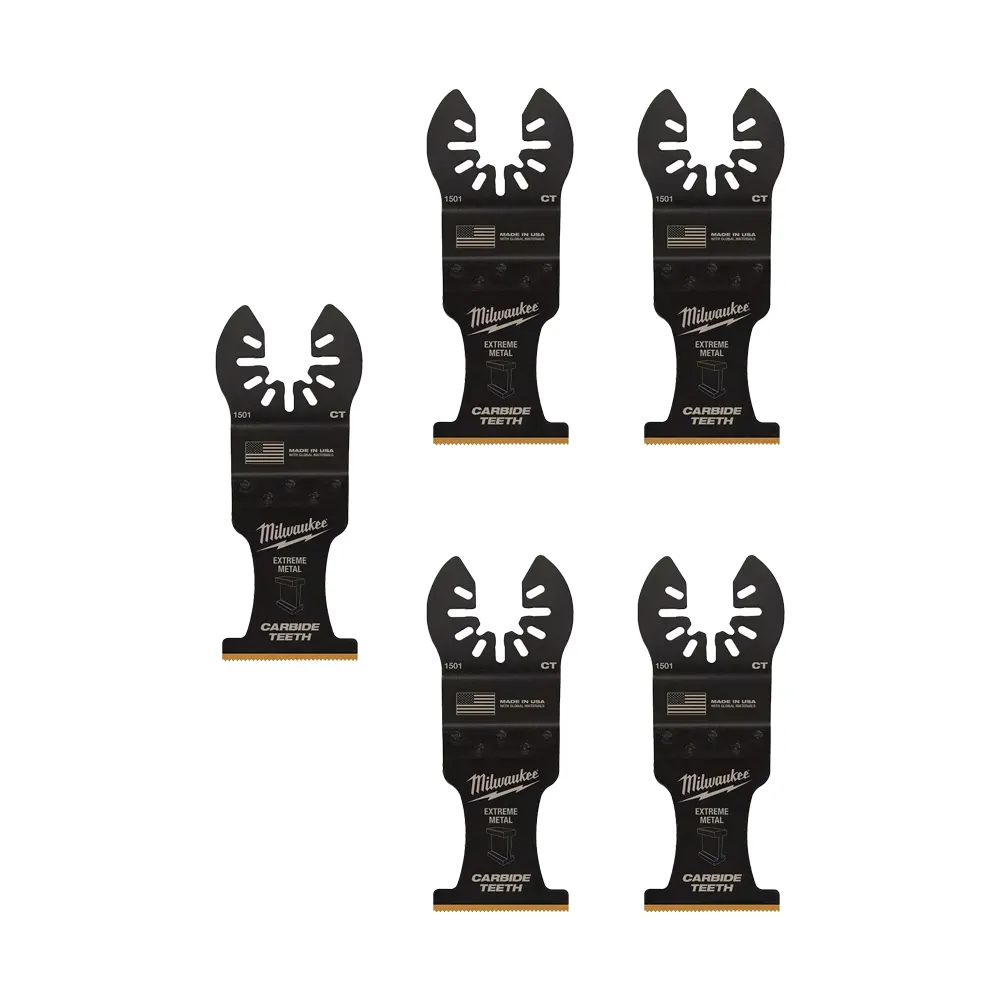 Oscillating Tool Attachments Milwaukee 1-3/8 In. Carbide Universal Fit Extreme Metal Cutting Oscillating Multi-Tool Blade (5-Pack)