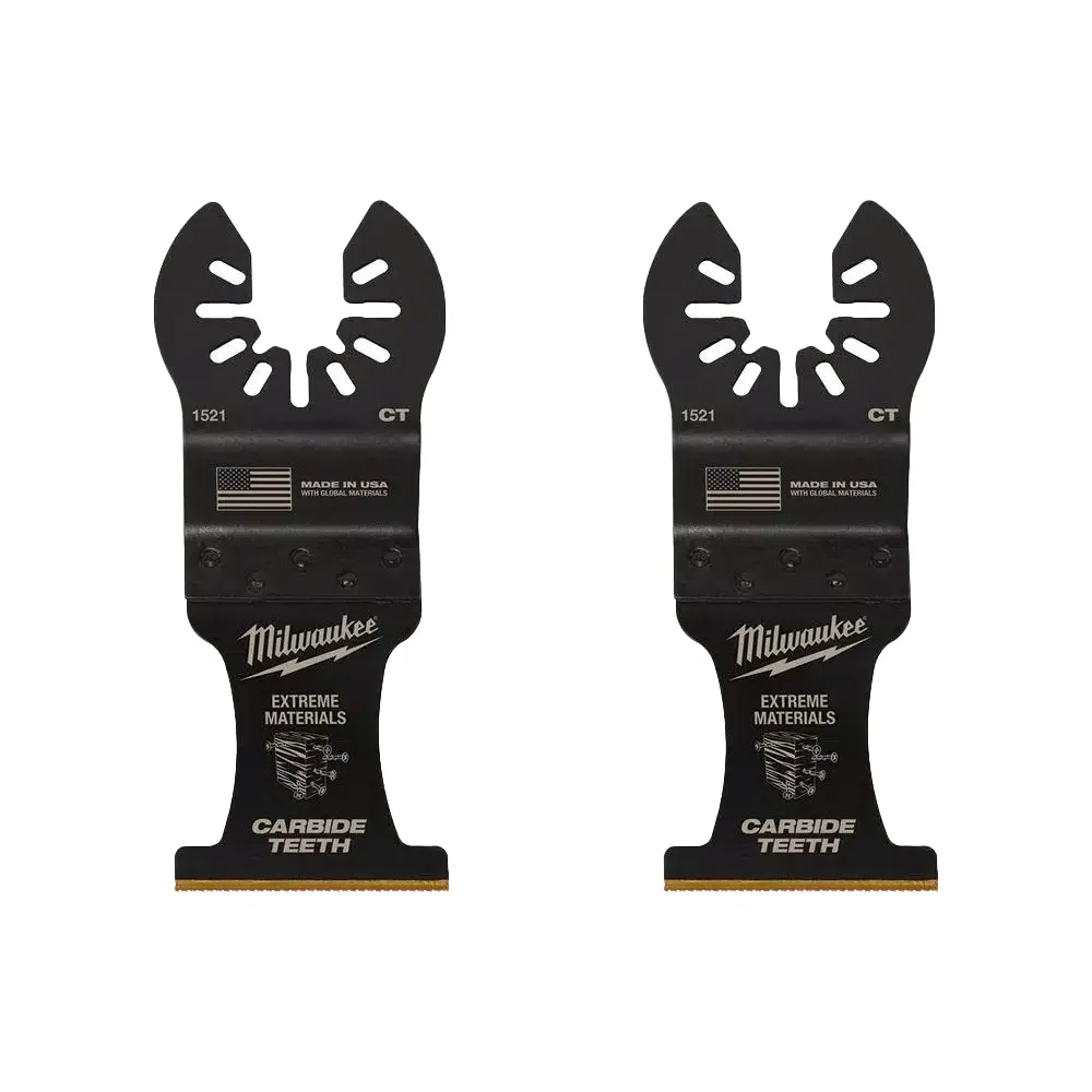 Oscillating Tool Attachments Milwaukee 1-3/8 In. Carbide Universal Fit Extreme Wood/Metal Cutting Oscillating Multi-Tool Blade (2-Pack)