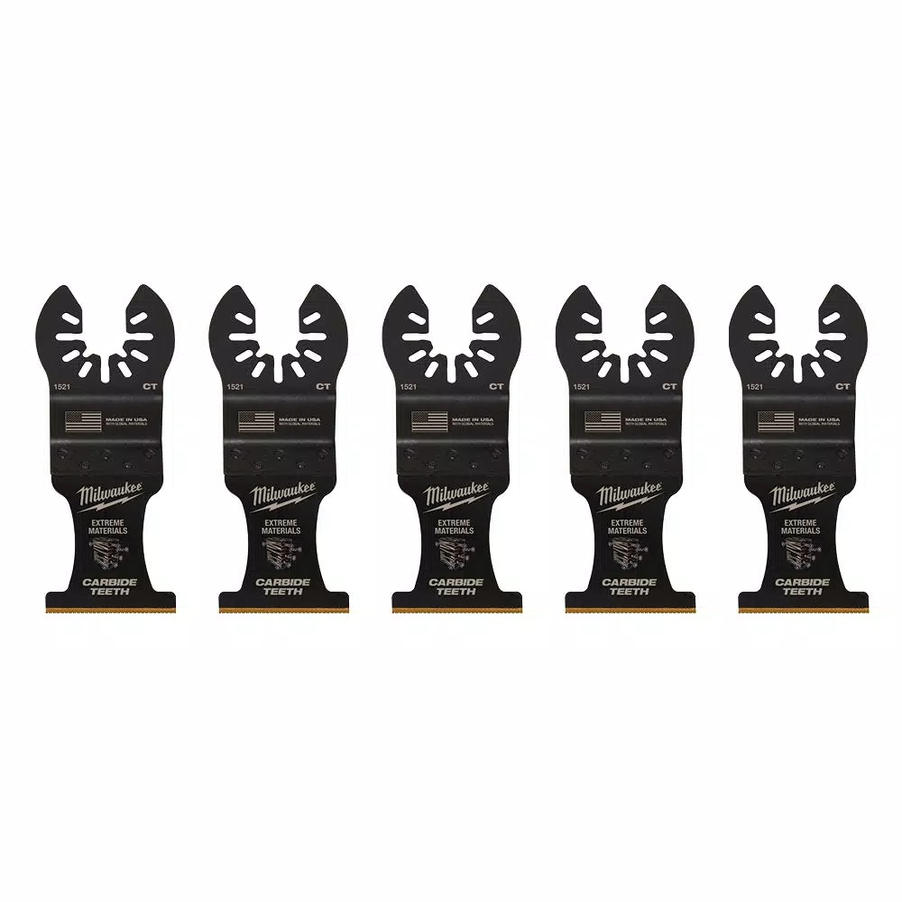 Oscillating Tool Attachments Milwaukee 1-3/8 In. Carbide Universal Fit Extreme Wood/Metal Cutting Oscillating Multi-Tool Blade (5-Pack) - Image 7