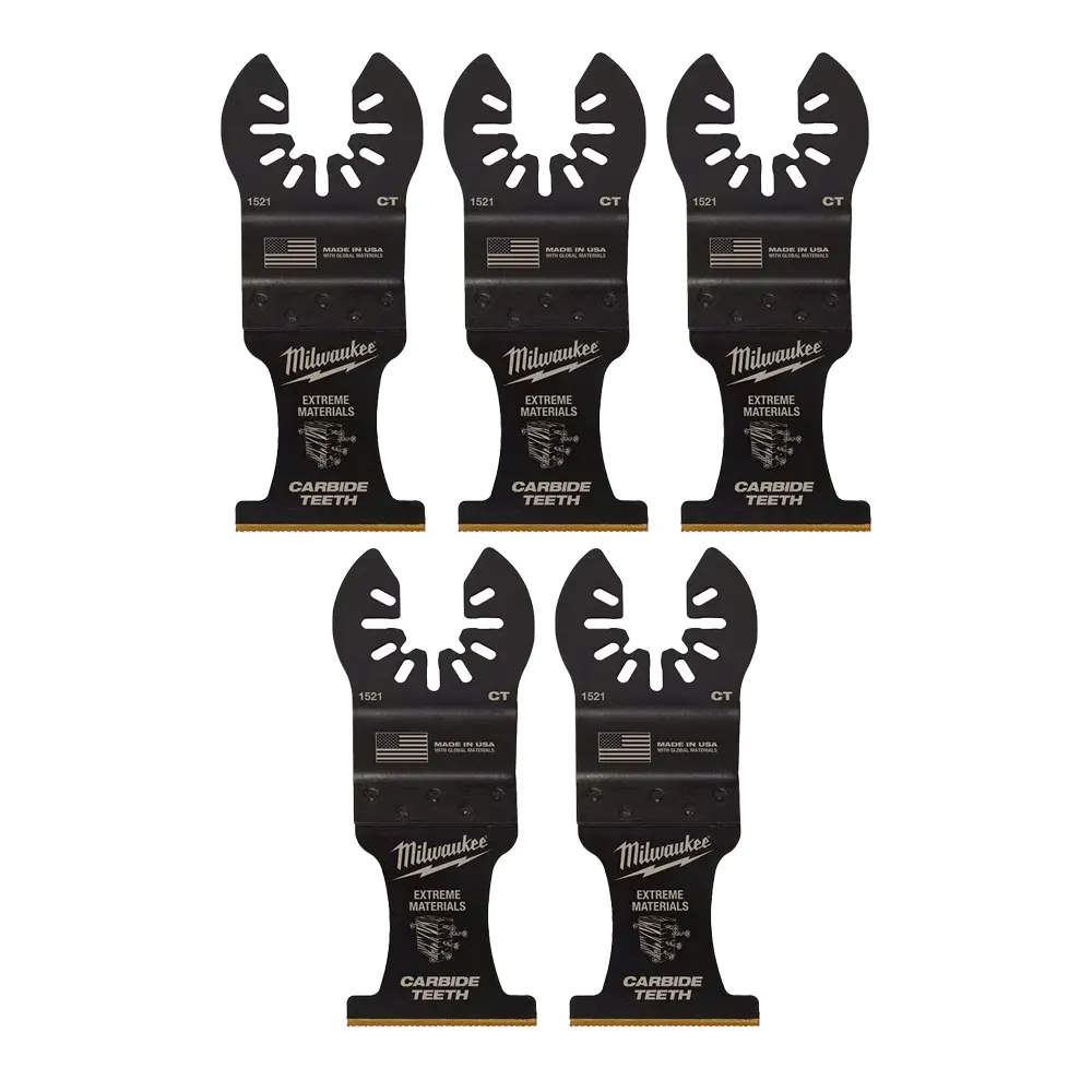 Oscillating Tool Attachments Milwaukee 1-3/8 In. Carbide Universal Fit Extreme Wood/Metal Cutting Oscillating Multi-Tool Blade (5-Pack)