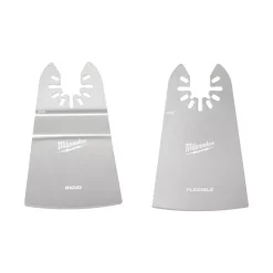Oscillating Tool Attachments Milwaukee 2 In. Stainless Steel Universal Fit Rigid/Flex Scraper Oscillating Multi-Tool Blade Kit (2-Piece)