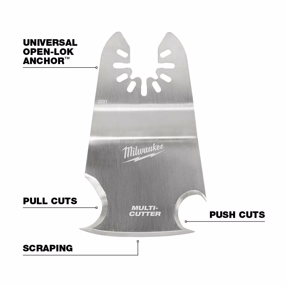 Oscillating Tool Attachments Milwaukee Stainless Steel Universal Fit 3-in-1 Cutting/Scraper Oscillating Multi-Tool Blade (1-Piece) - Image 3