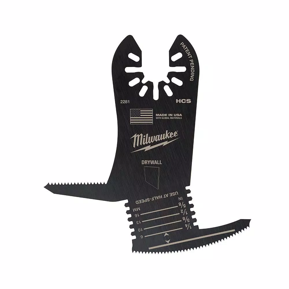 Oscillating Tool Attachments Milwaukee 5-in-1 Bi-Metal Universal Fit Drywall Cutting Oscillating Multi-Tool Blade (1-Piece)