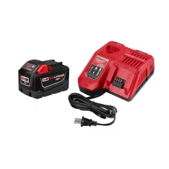 Power Tool Batteries Milwaukee M18 18-Volt Lithium-Ion High Demand Battery Pack 9.0Ah And Charger Starter Kit