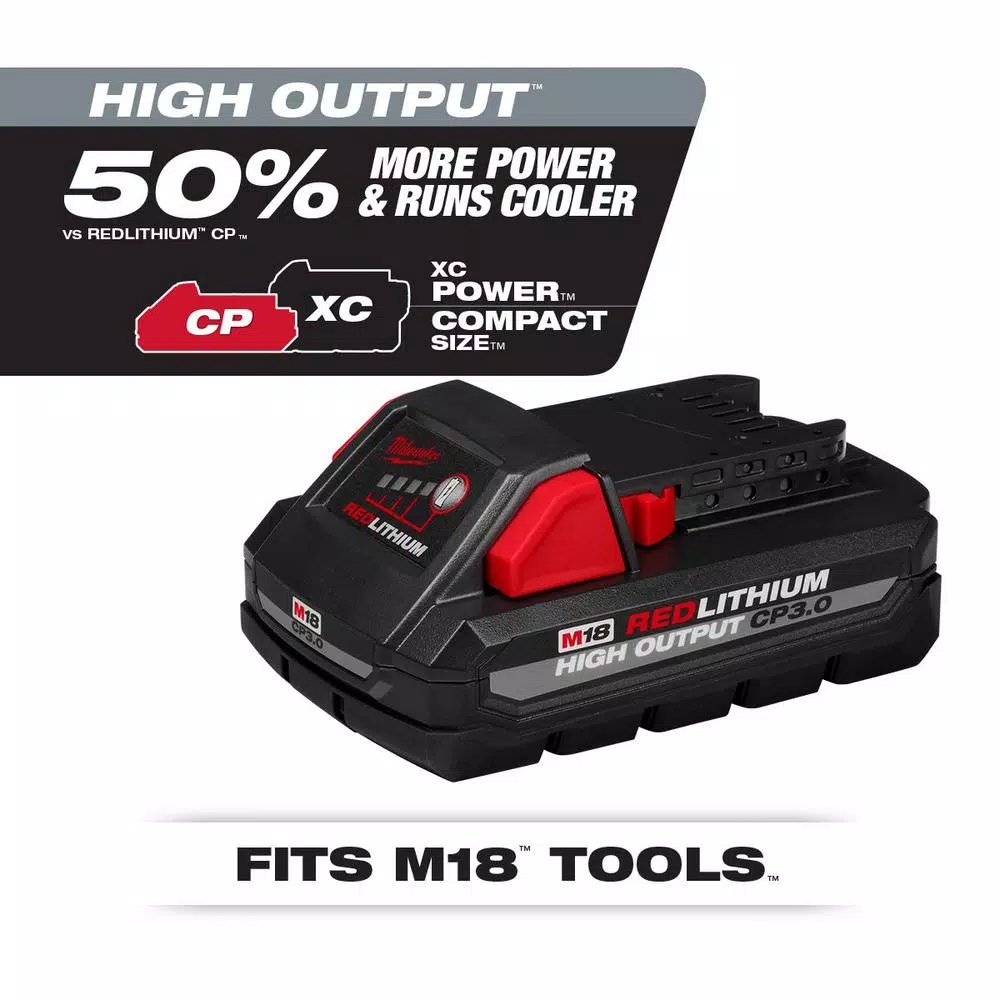 Power Tool Batteries Milwaukee M18 18-Volt Lithium-Ion HIGH OUTPUT CP 3.0 Ah Battery Pack - Image 2