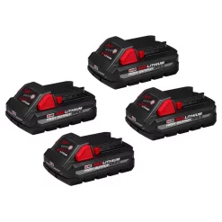 Power Tool Batteries Milwaukee M18 18-Volt Lithium-Ion HIGH OUTPUT CP 3.0 Ah Battery Pack (4-Pack)