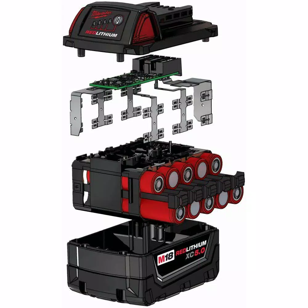 Power Tool Batteries Milwaukee M18 18-Volt Lithium-Ion XC Extended Capacity 5.0Ah Battery Pack - Image 3