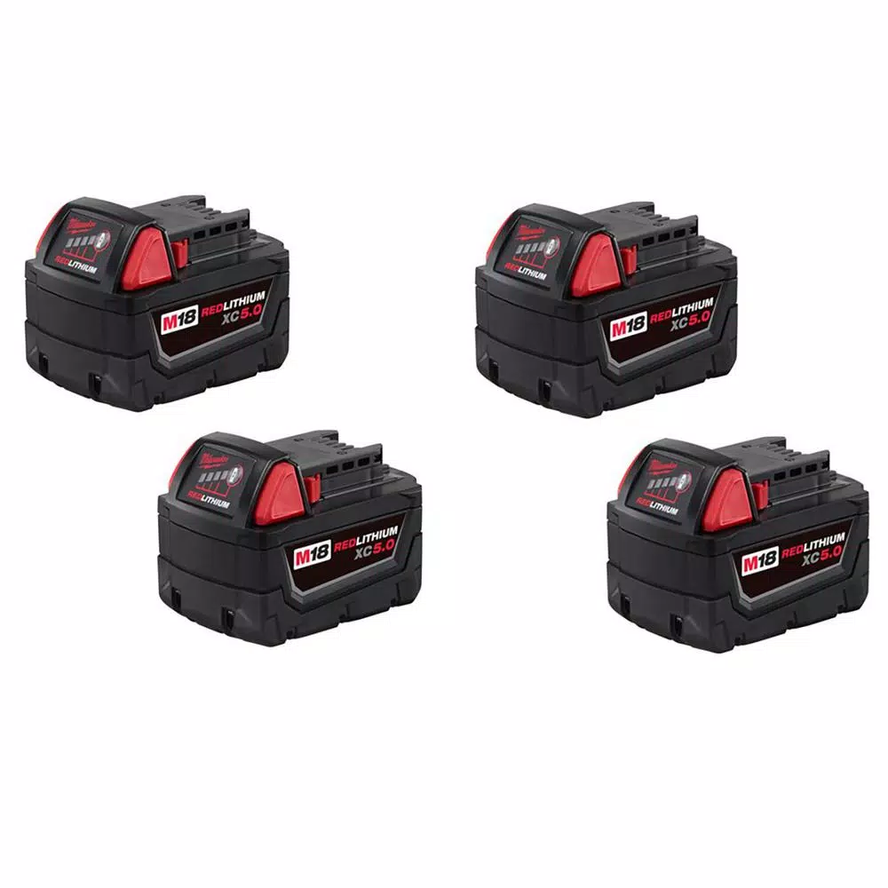 Power Tool Batteries Milwaukee M18 18-Volt Lithium-Ion XC Extended Capacity Battery Pack 5.0Ah (4-Pack) - Image 5