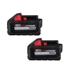 Power Tool Batteries Milwaukee M18 18-Volt Lithium-Ion High Output 6.0Ah Battery Pack (2-Pack)