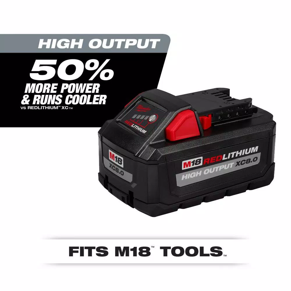 Power Tool Batteries Milwaukee M18 18-Volt Lithium-Ion HIGH OUTPUT XC 8.0 Ah Battery - Image 2