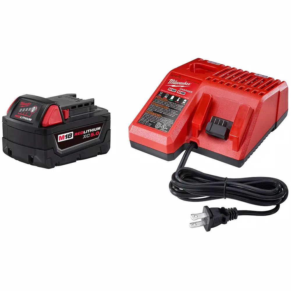 Power Tool Batteries Milwaukee M18 18-Volt Lithium-Ion XC Starter Kit With (1) 5.0Ah Battery And Charger
