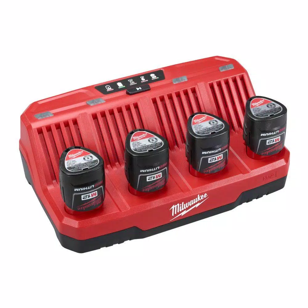 Power Tool Battery Chargers Milwaukee M12 12-Volt Lithium-Ion 4-Port Sequential Battery Charger - Image 5