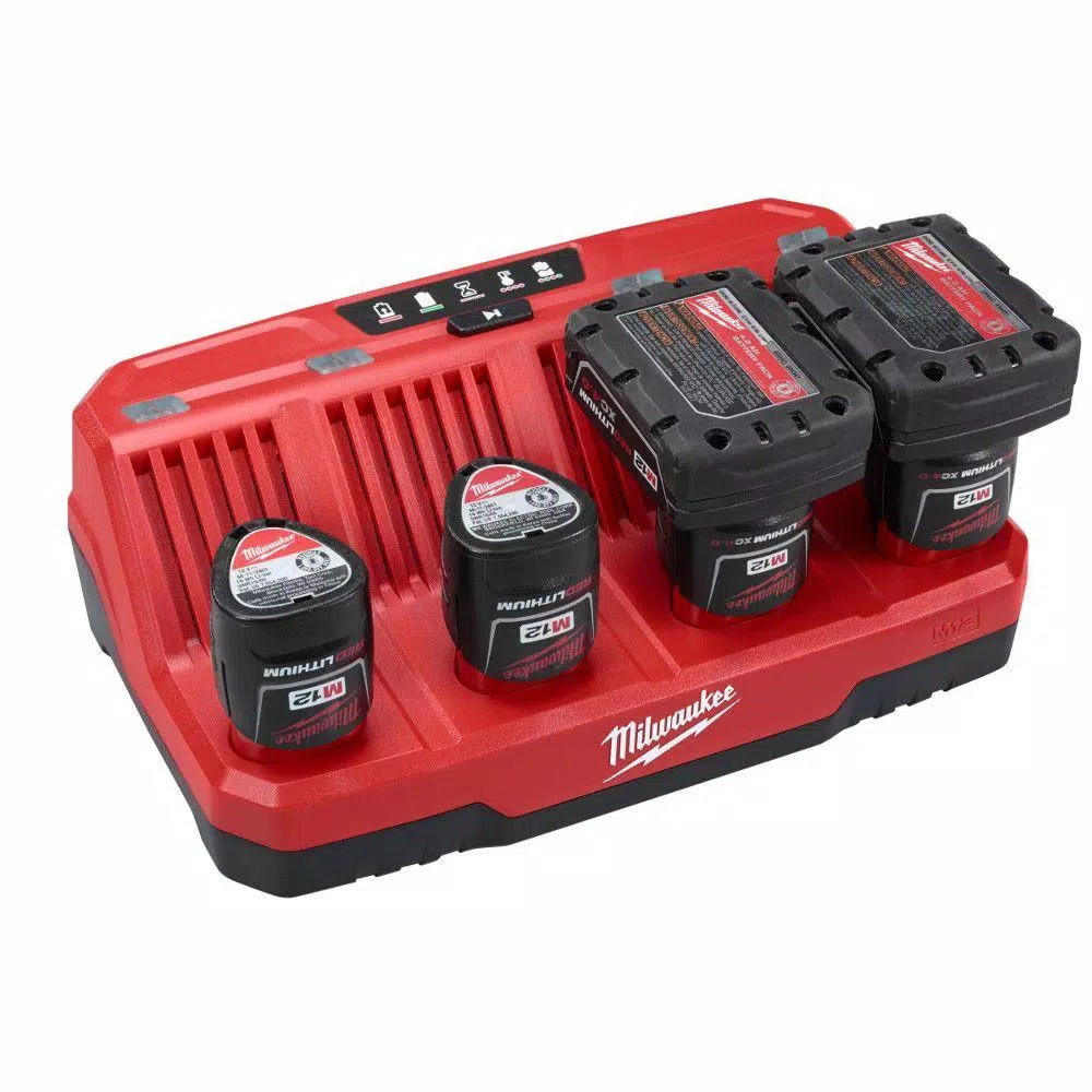 Power Tool Battery Chargers Milwaukee M12 12-Volt Lithium-Ion 4-Port Sequential Battery Charger - Image 6