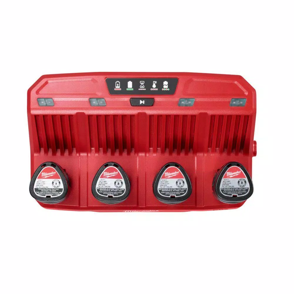 Power Tool Battery Chargers Milwaukee M12 12-Volt Lithium-Ion 4-Port Sequential Battery Charger - Image 4