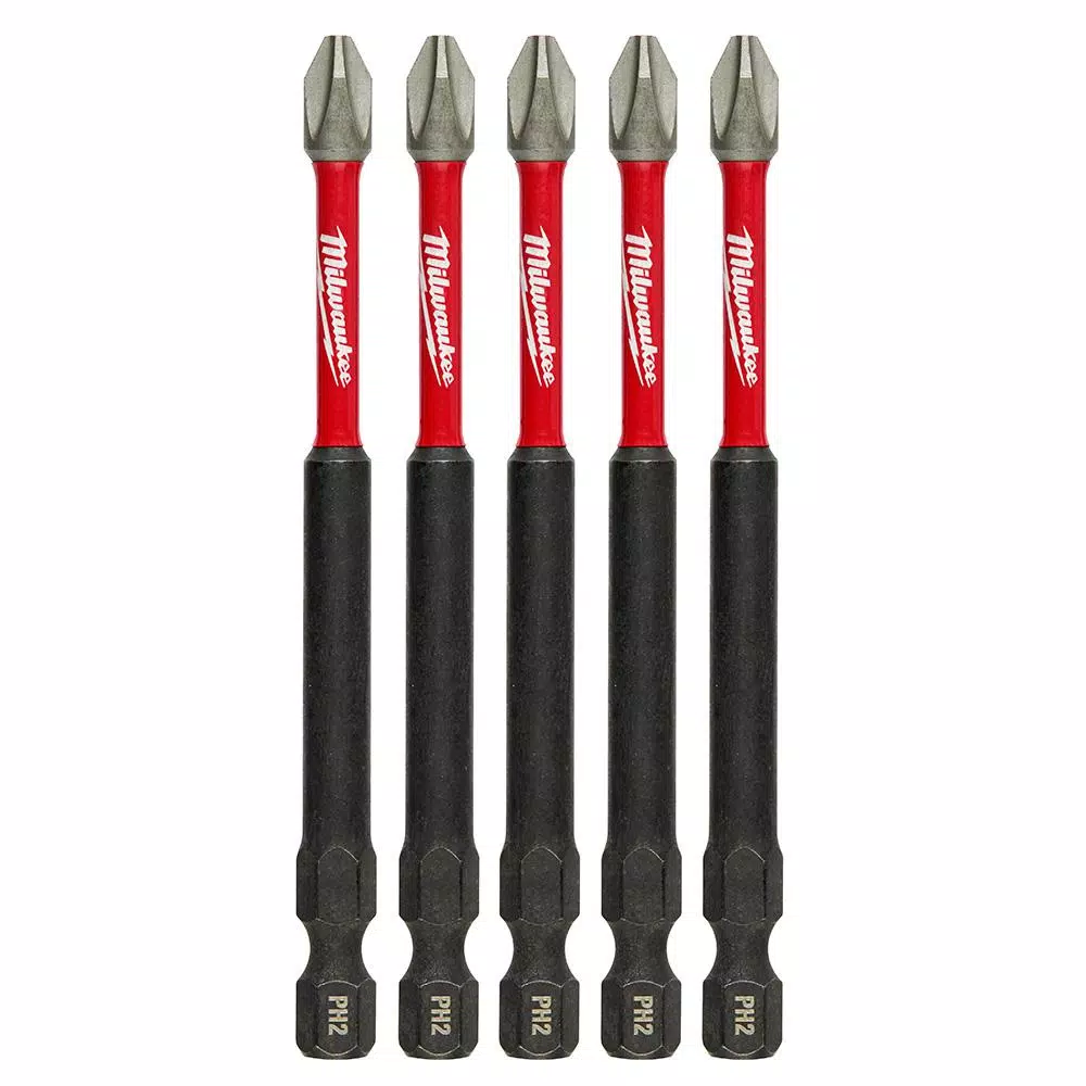 Drill Bits Milwaukee #2 Philips Shockwave 3-1/2 In. Impact Duty Steel Driver Bits (5-Pack)