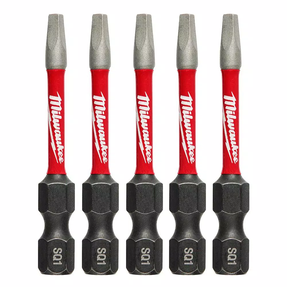 Drill Bits Milwaukee SHOCKWAVE #1 2 In. Impact Duty Square Steel Power Bit (5-Pack)