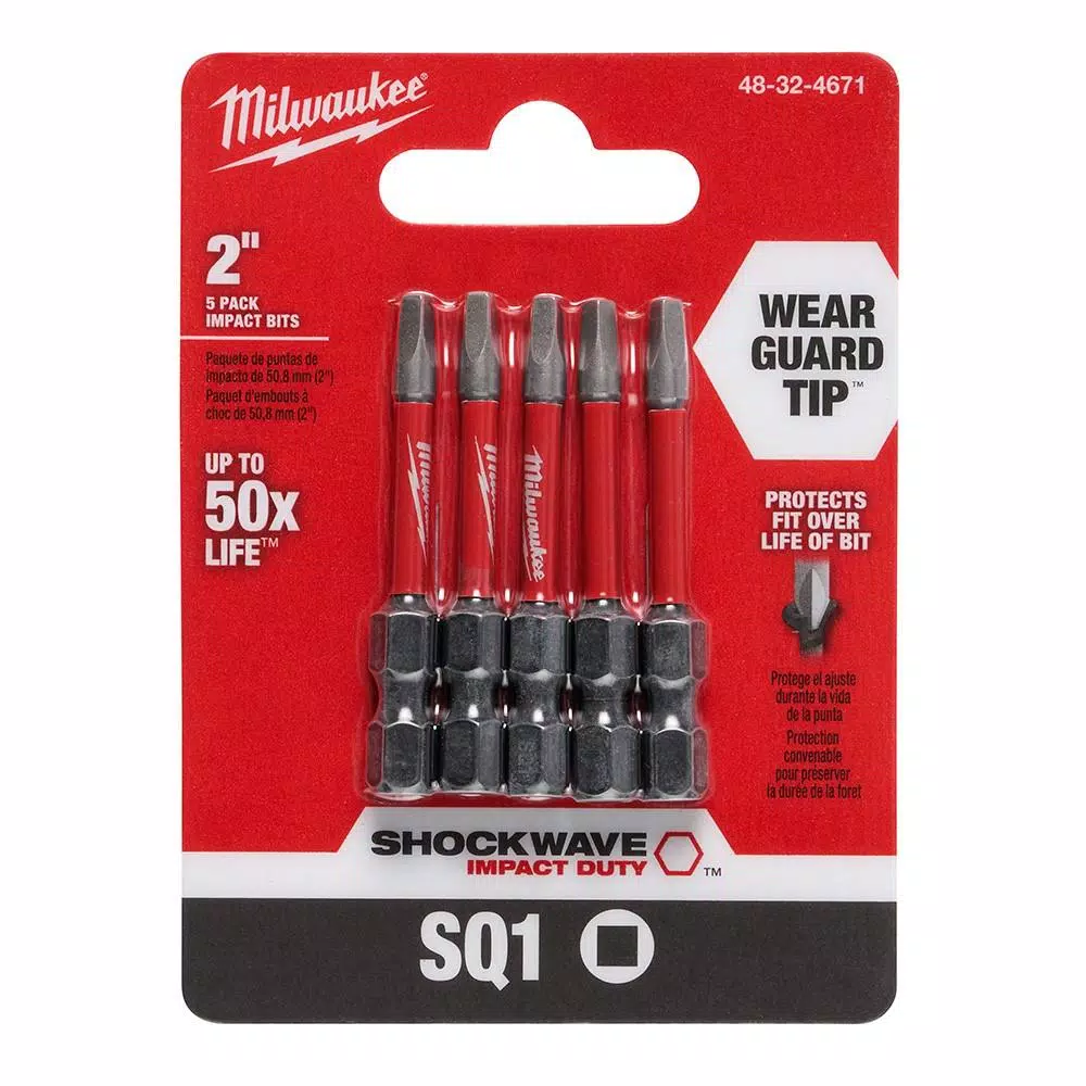 Drill Bits Milwaukee SHOCKWAVE #1 2 In. Impact Duty Square Steel Power Bit (5-Pack) - Image 2