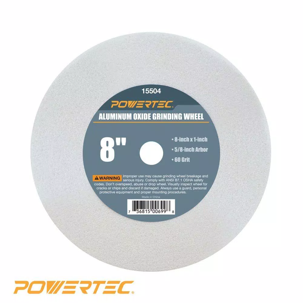 Abrasives POWERTEC 8 In. X 1 In. X 5/8 In. 60 Grit White Aluminum Oxide Grinding Wheel - Image 3