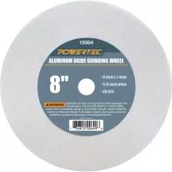Abrasives POWERTEC 8 In. X 1 In. X 5/8 In. 60 Grit White Aluminum Oxide Grinding Wheel