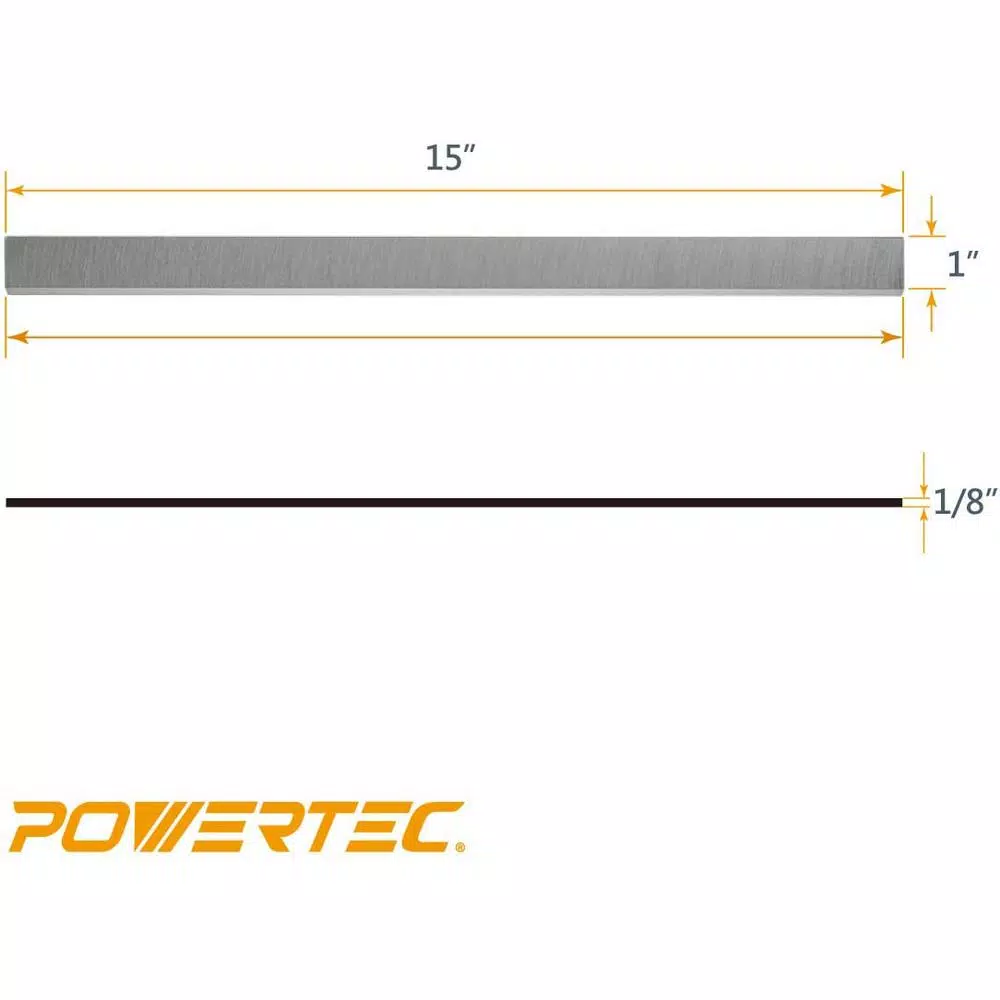 Woodworking Tool Accessories POWERTEC 15 In. High-Speed Steel Planer Knives For Grizzly G0453 (Set Of 3) - Image 3