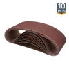 Abrasives POWERTEC 4 In. X 24 In. 240-Grit Aluminum Oxide Sanding Belt (10-Pack)