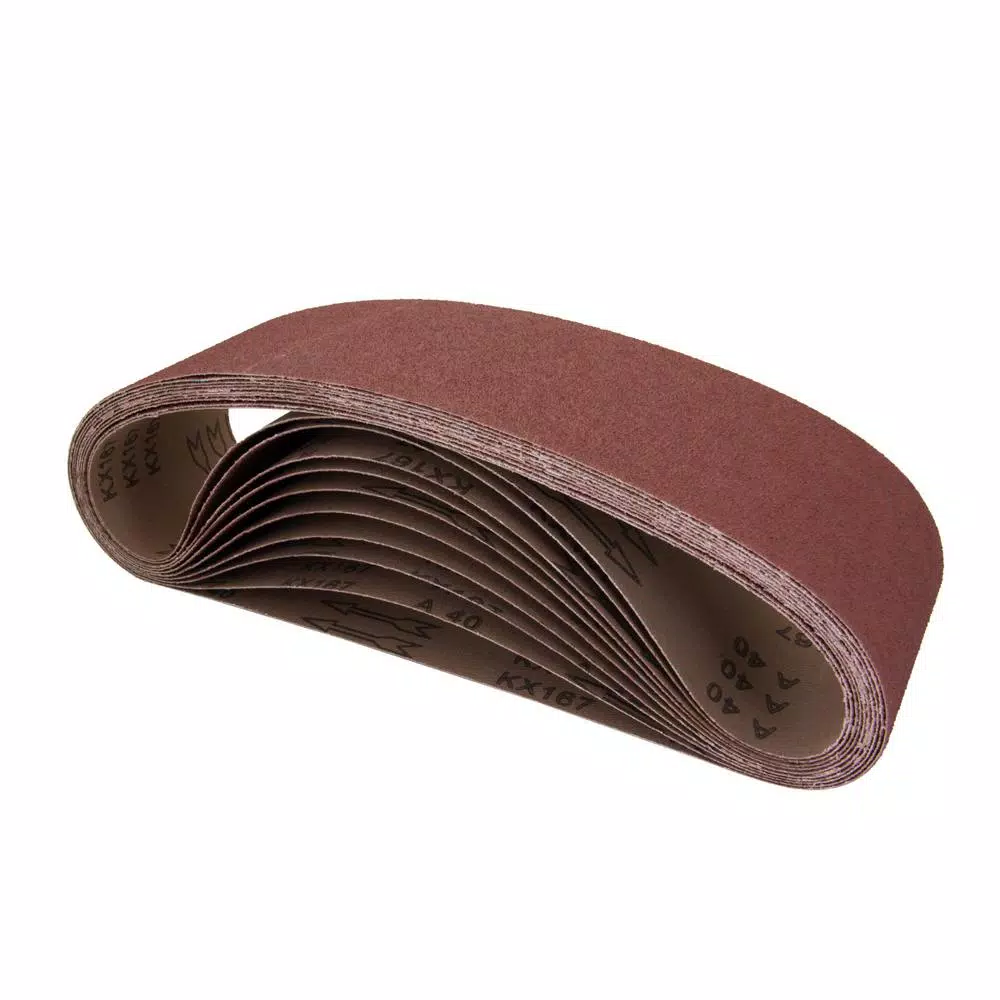 Abrasives POWERTEC 4 In. X 36 In. 240-Grit Aluminum Oxide Sanding Belt (3-Pack)