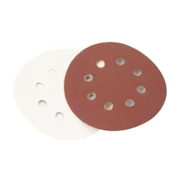 Abrasives POWERTEC 5 In. 80-Grit Aluminum Oxide Hook And Loop 8-Hole Disc (25-Pack)