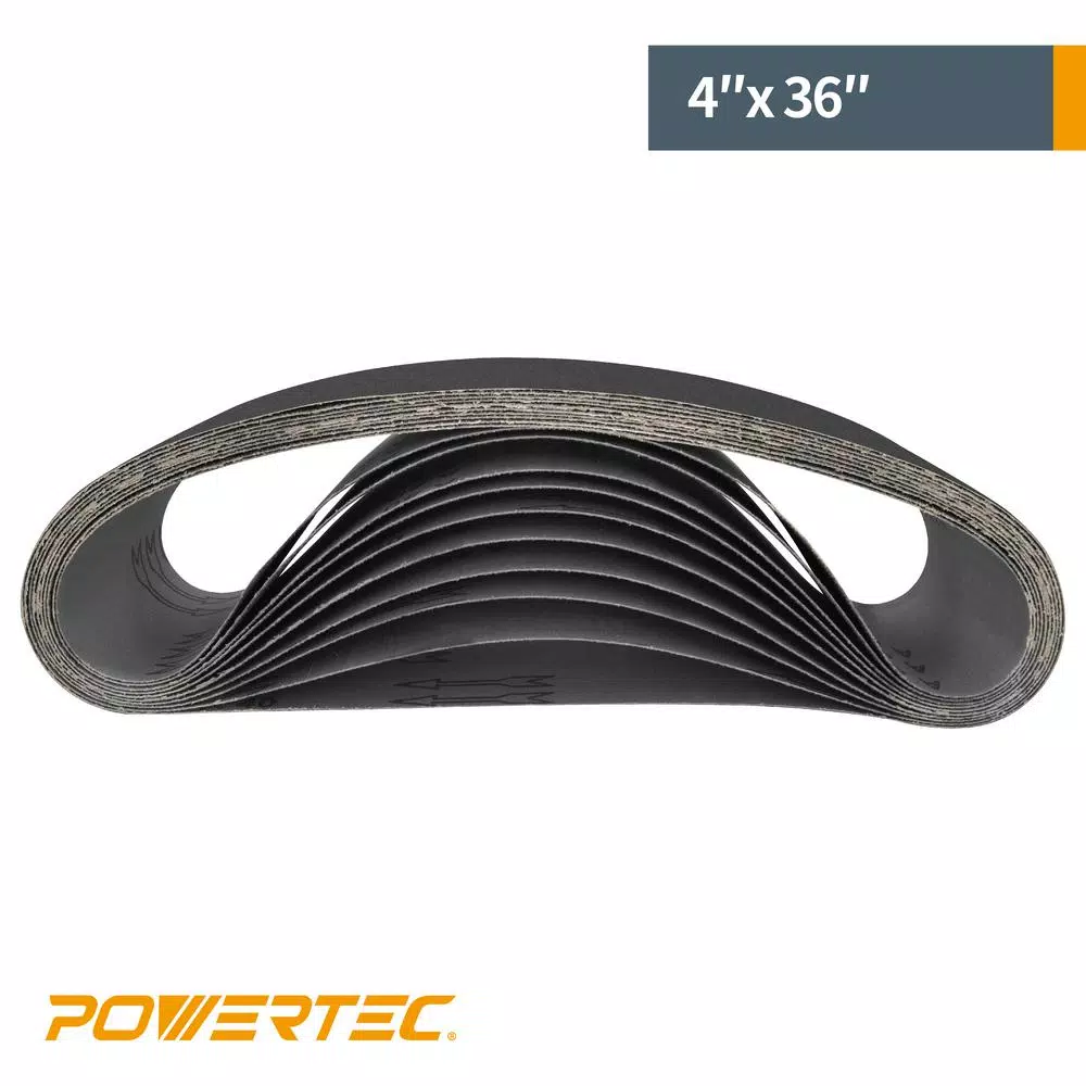 Abrasives POWERTEC 4 In. X 36 In. 600-Grit Silicon Carbide Sanding Belt (10-Pack) - Image 3