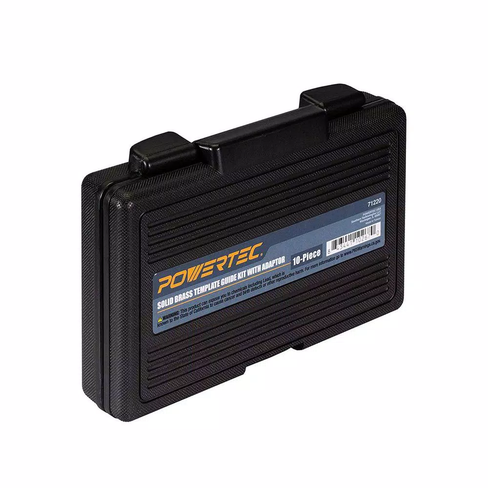 Woodworking Tool Accessories POWERTEC 10-Piece Solid Brass Template Guide Kit With Adaptor Includes 7 Router Guides And 2 Lock Nuts And Adaptor - Image 3