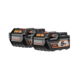 Power Tool Batteries RIDGID 18-Volt Lithium-Ion 5.0 Ah Battery Pack (2-Pack)